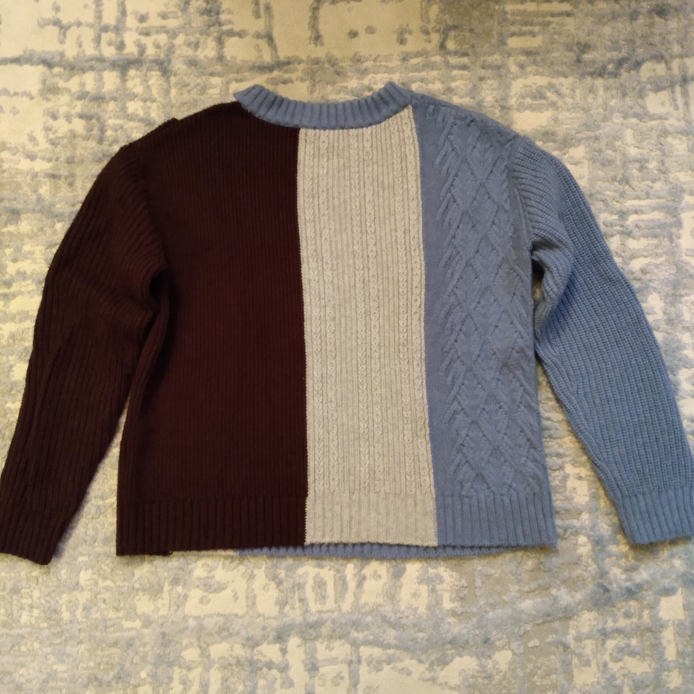 Banana Republic crew neck wool blend color block sweater, XS - Picture 3 of 4